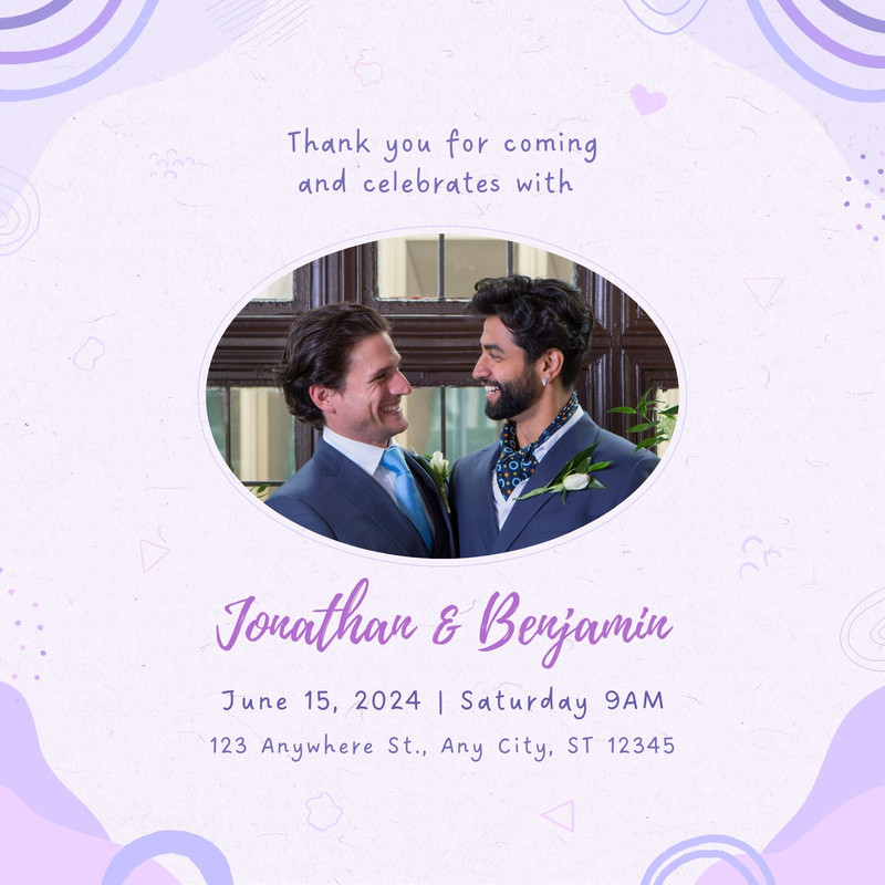 Free Custom Printable Same Sex Wedding Invitation Templates Canva 3564