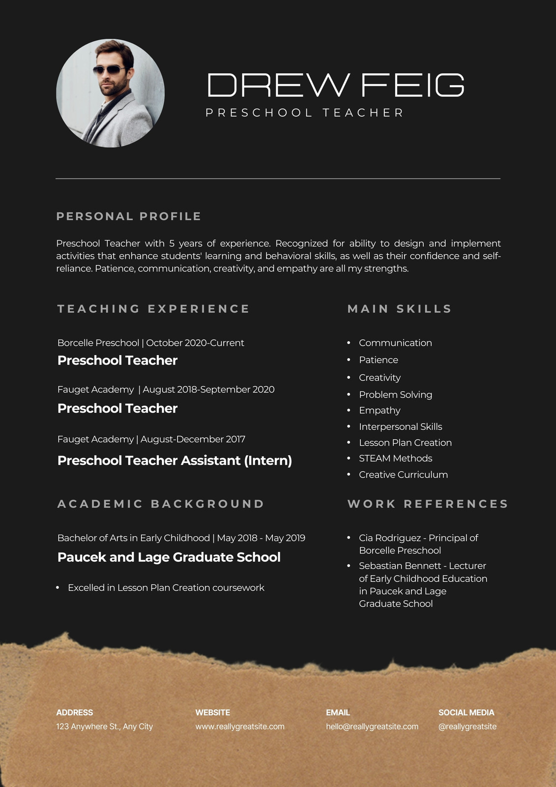 Free editable teacher resume templates