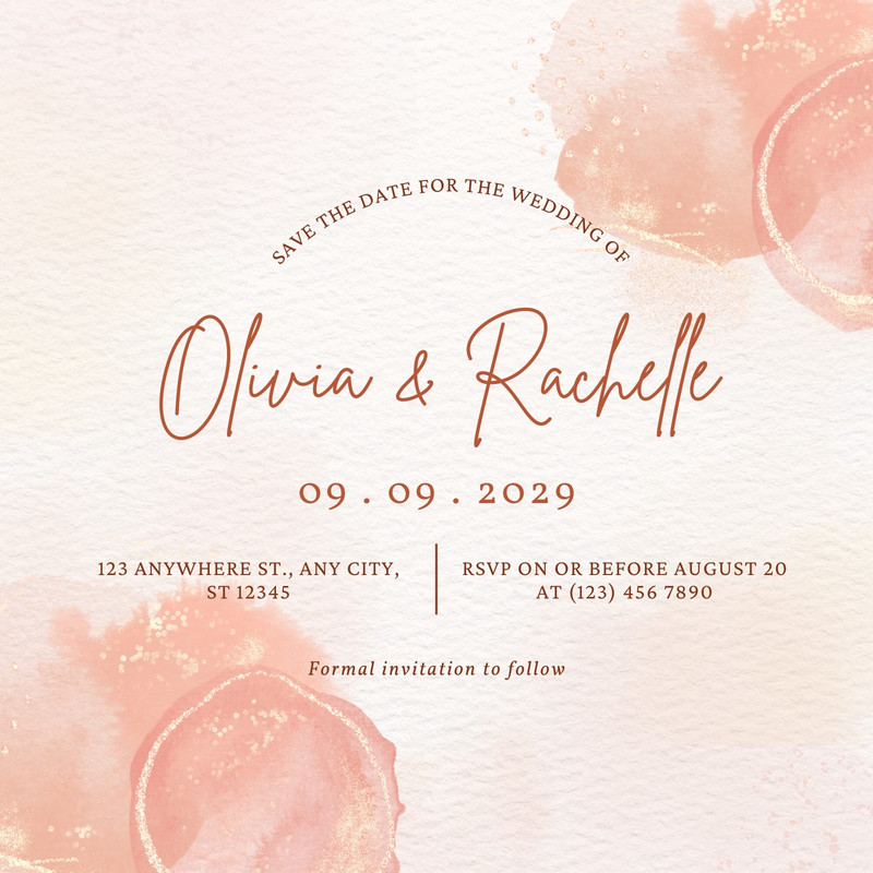 Free Custom Printable Same Sex Wedding Invitation Templates Canva 