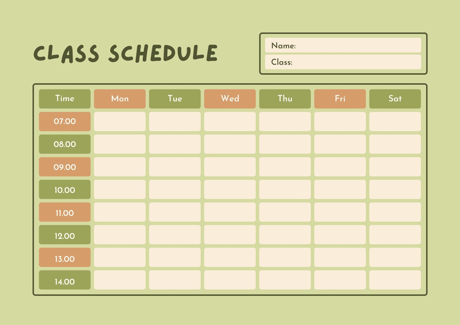 Free Printable Class Schedule Templates To Customize Canva Free Blank Printable Class Schedule
