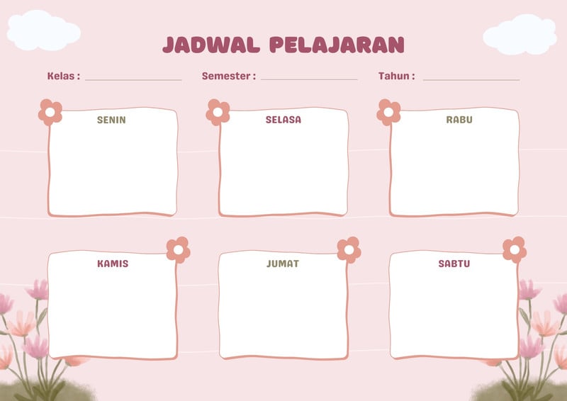 Gunakan Template Jadwal Kelas Keren Gratis Canva 5999