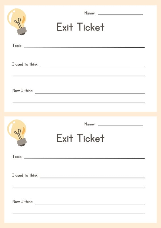 Free printable exit ticket templates you can customize Canva