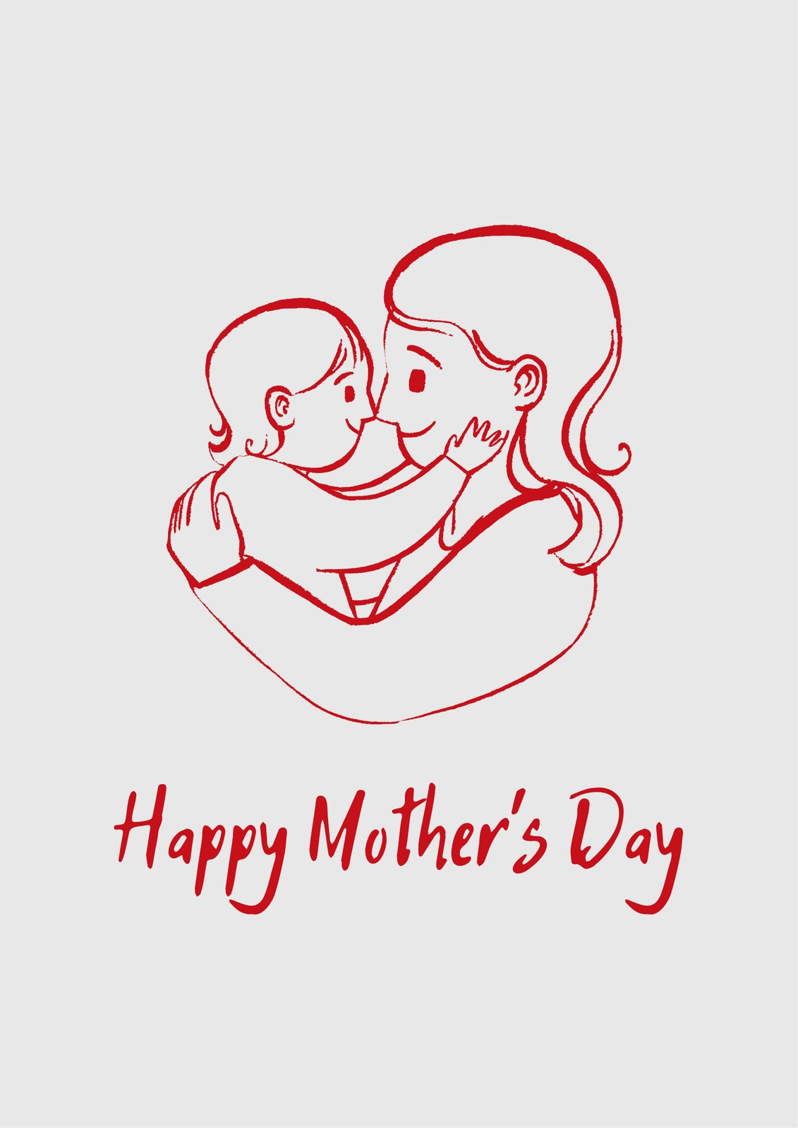 Happy Mothers Day Fresh And Simple Drawing Mother And Daughter Advertising  Background Backgrounds | PSD Free Download - Pikbest