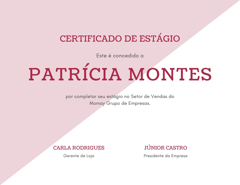 Encontre E Edite Modelos De Certificados De Estágio Canva 4194