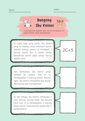 Gunakan Contoh Lembar Kerja Bisa Dicetak - Canva