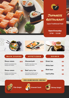 Free custom printable Chinese menu templates | Canva