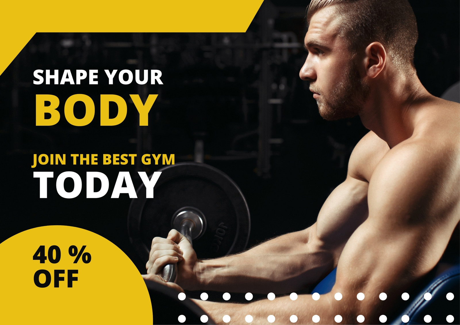 Shape your body, Let's Join the best gym today & Get the Best