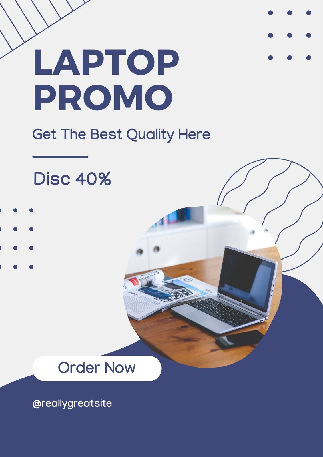 Grey and Blue Laptop Promo Poster