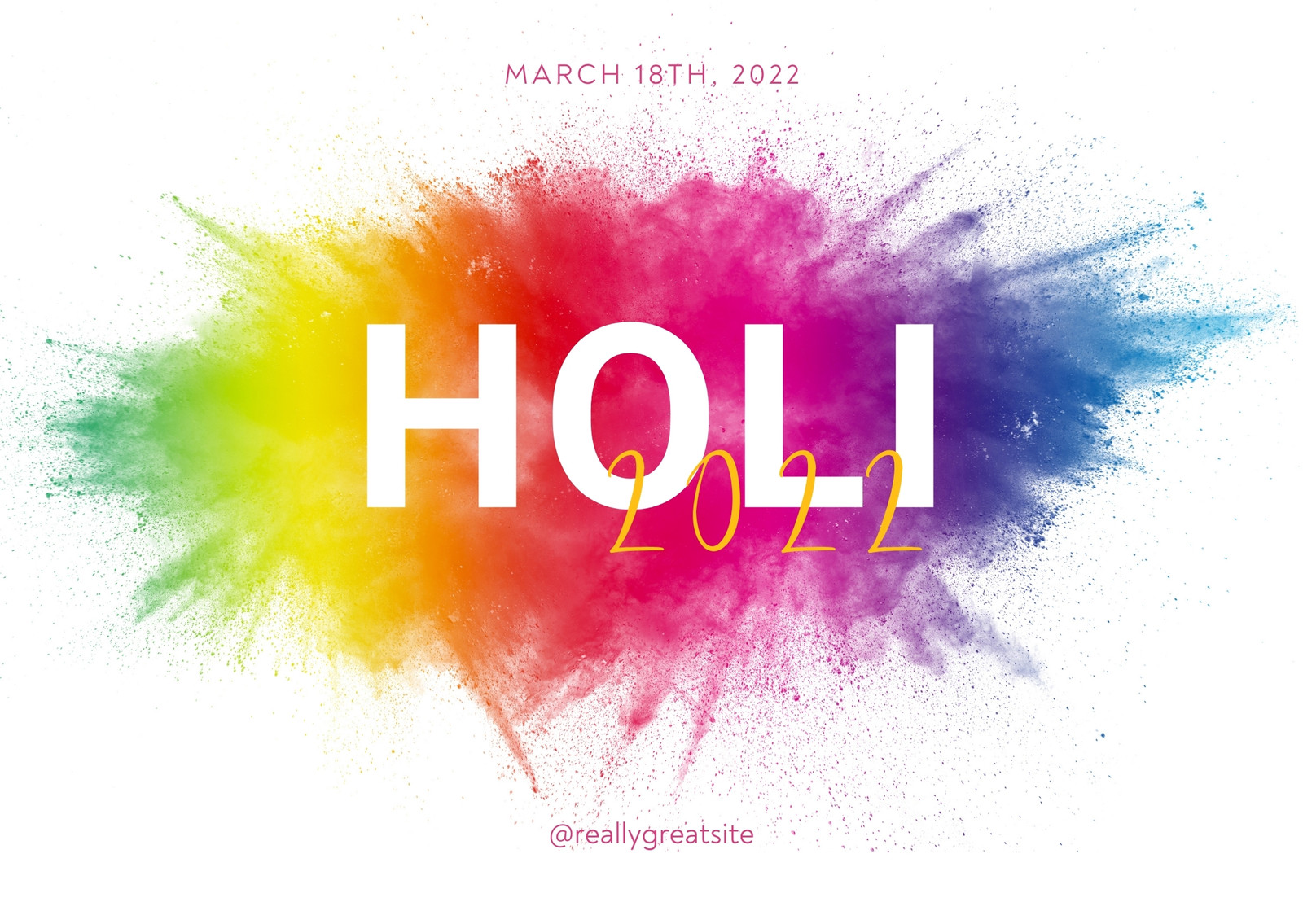 Holi holiday greeting logo emblem Royalty Free Vector Image