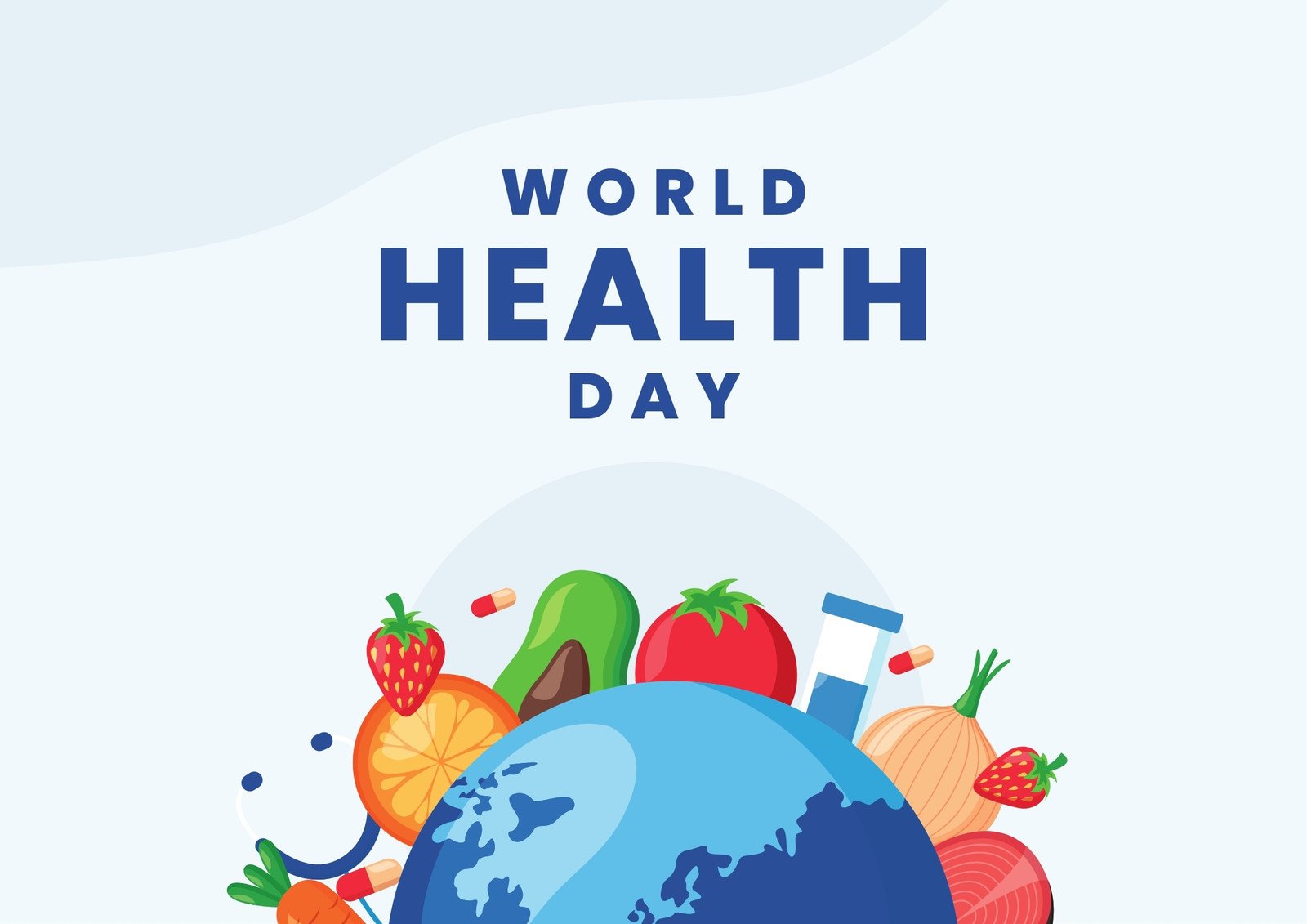 Hand-sketched world health day typographic background with natural  supplements - Stock Image - Everypixel