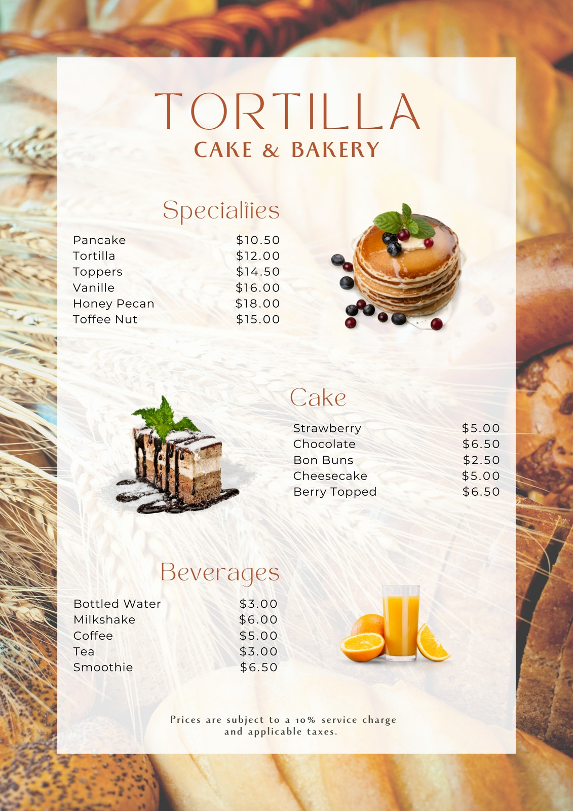 Page 5 - Free and customizable delectable bakery menu templates | Canva