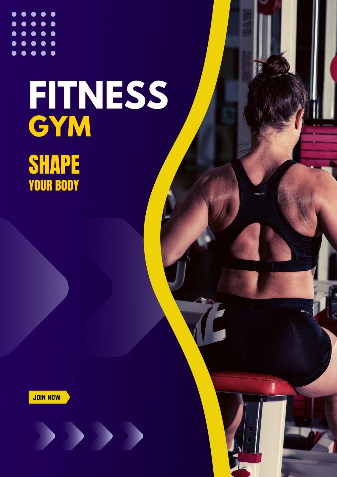 Free Geometric Gradient Get Fit Gym Poster template