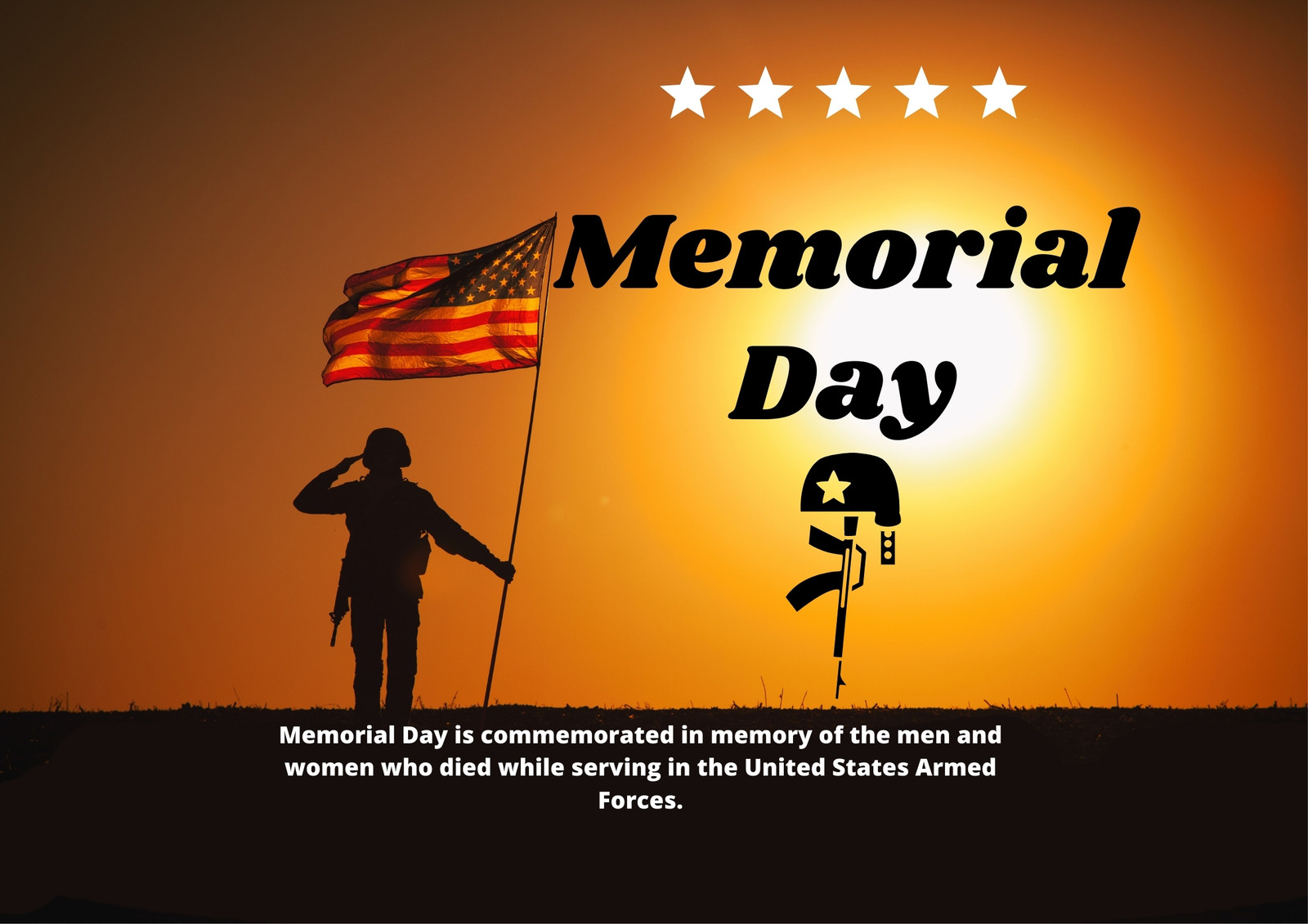 Happy memorial day quotes poster Template