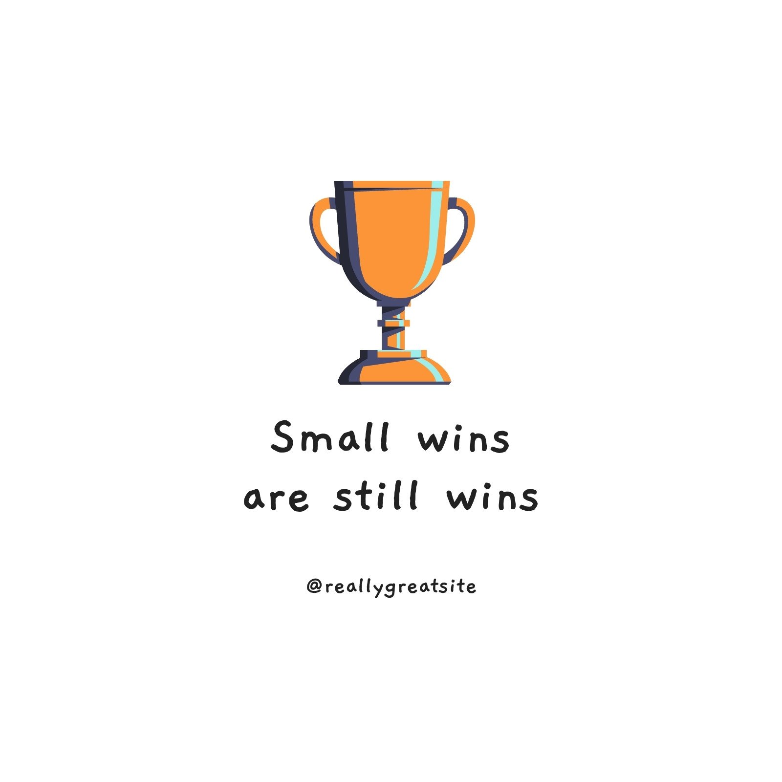 Cute Orange Trophy Motivational Quote Instagram Post