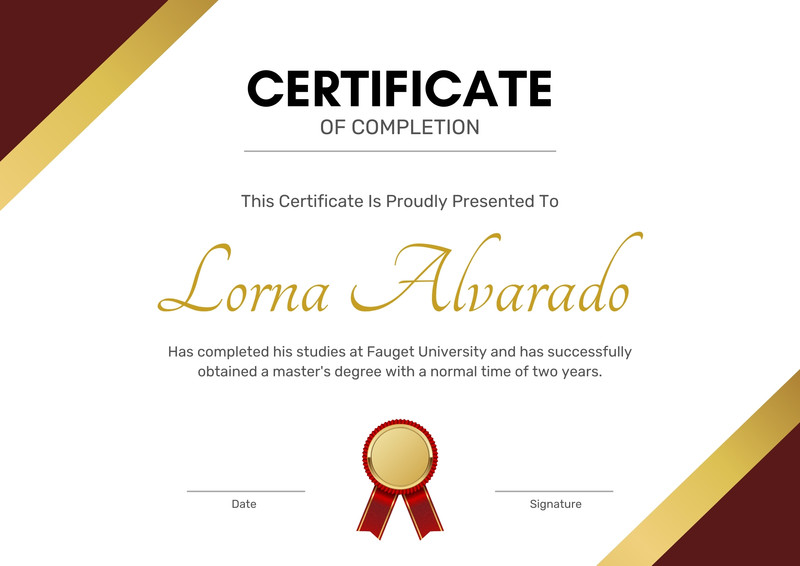 Free, custom printable certificate of completion templates | Canva