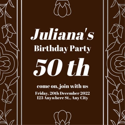 Free, custom printable 50th anniversary invitation templates | Canva