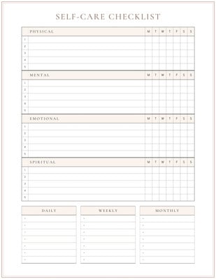 Free and customizable self care templates