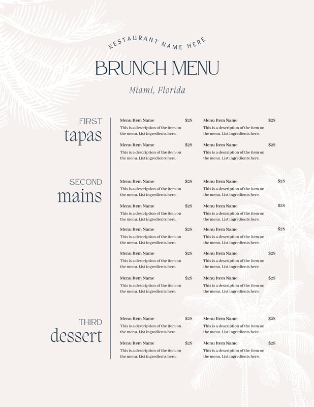 Free printable menu templates you can customize | Canva