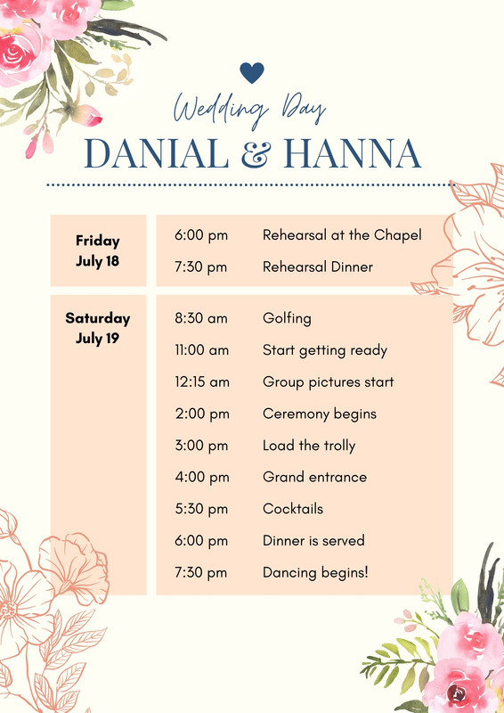 Free, custom printable wedding program templates | Canva