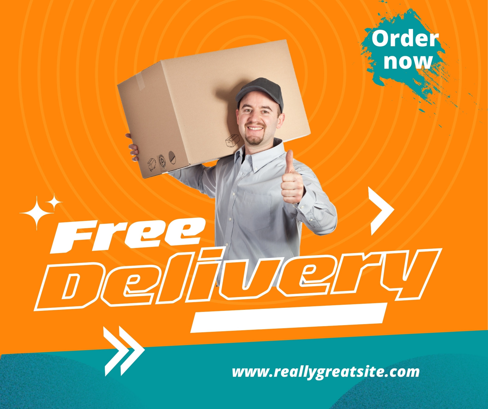 Free delivery logo with bike man or courier Vector Image