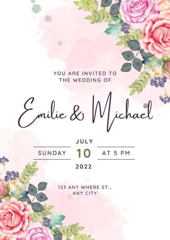 Wedding invitation templates to customize for free Canva