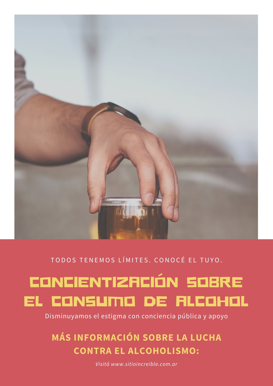 Explorá nuestras plantillas de carteles sobre el alcoholismo Canva