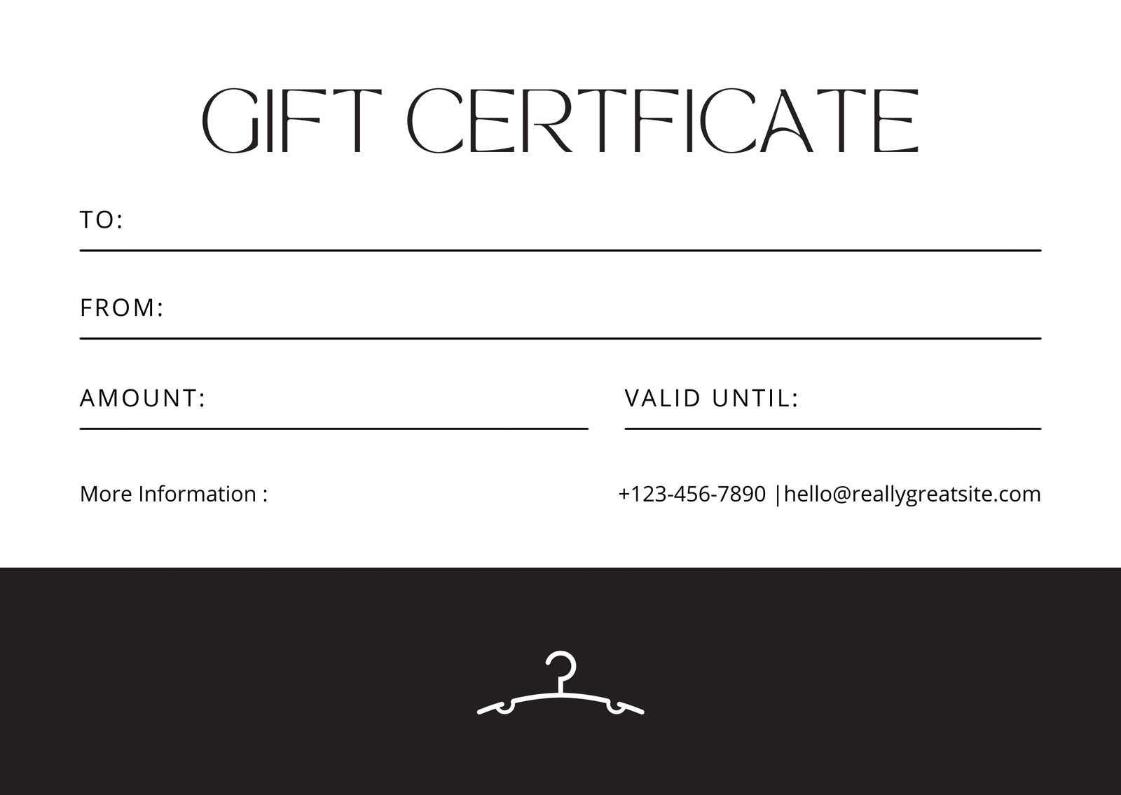 Black Minimalist Fashion Collection - Gift Certificate
