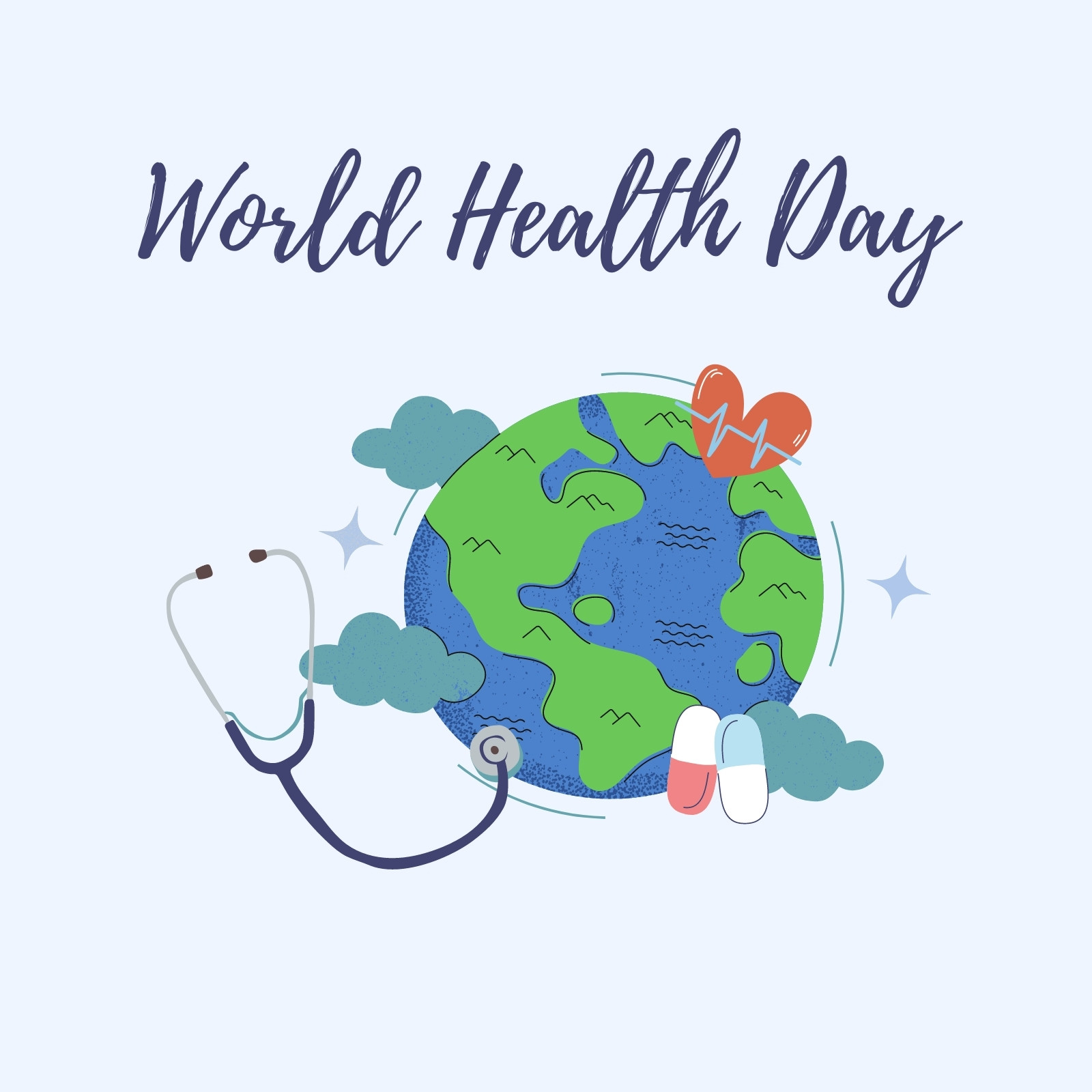 World Health Day Vector Illustration. Stock Vector - Illustration of  calorie, cooking: 89051203