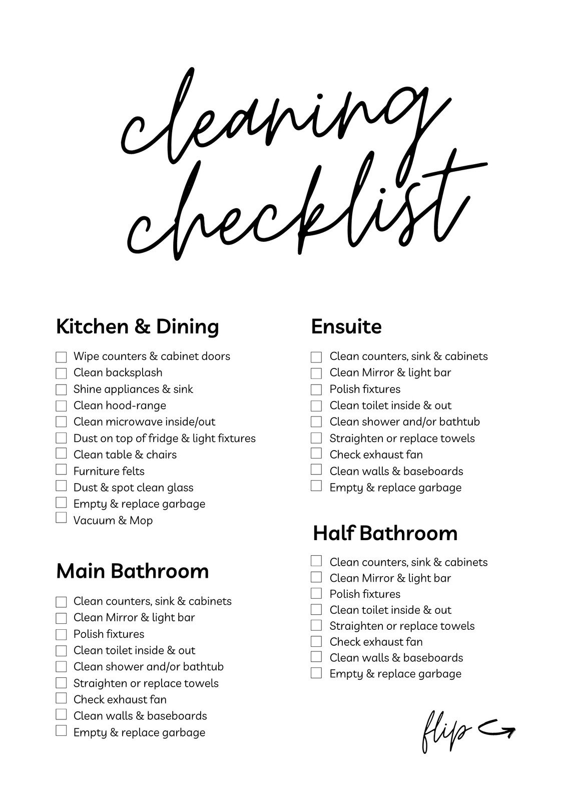 Canva Black And White Professional House Cleaning Checklist KeKY9jt8ieY 