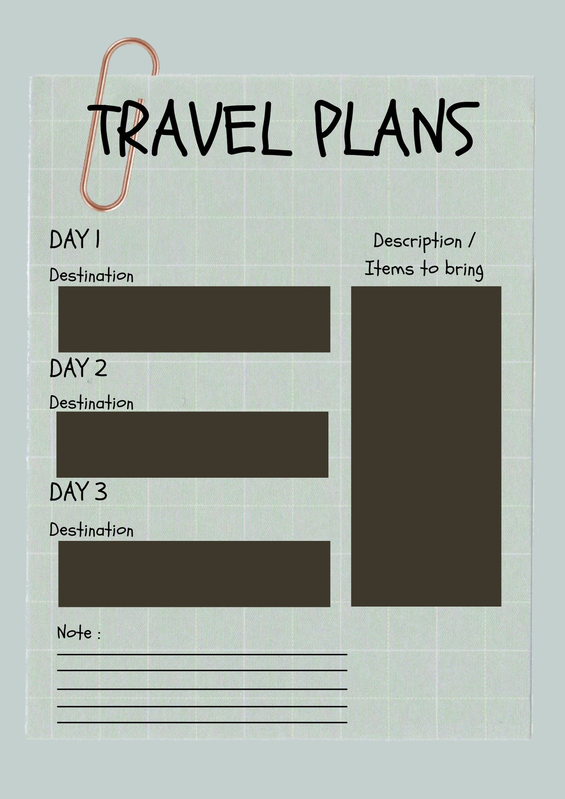 simplistic travel plan Template