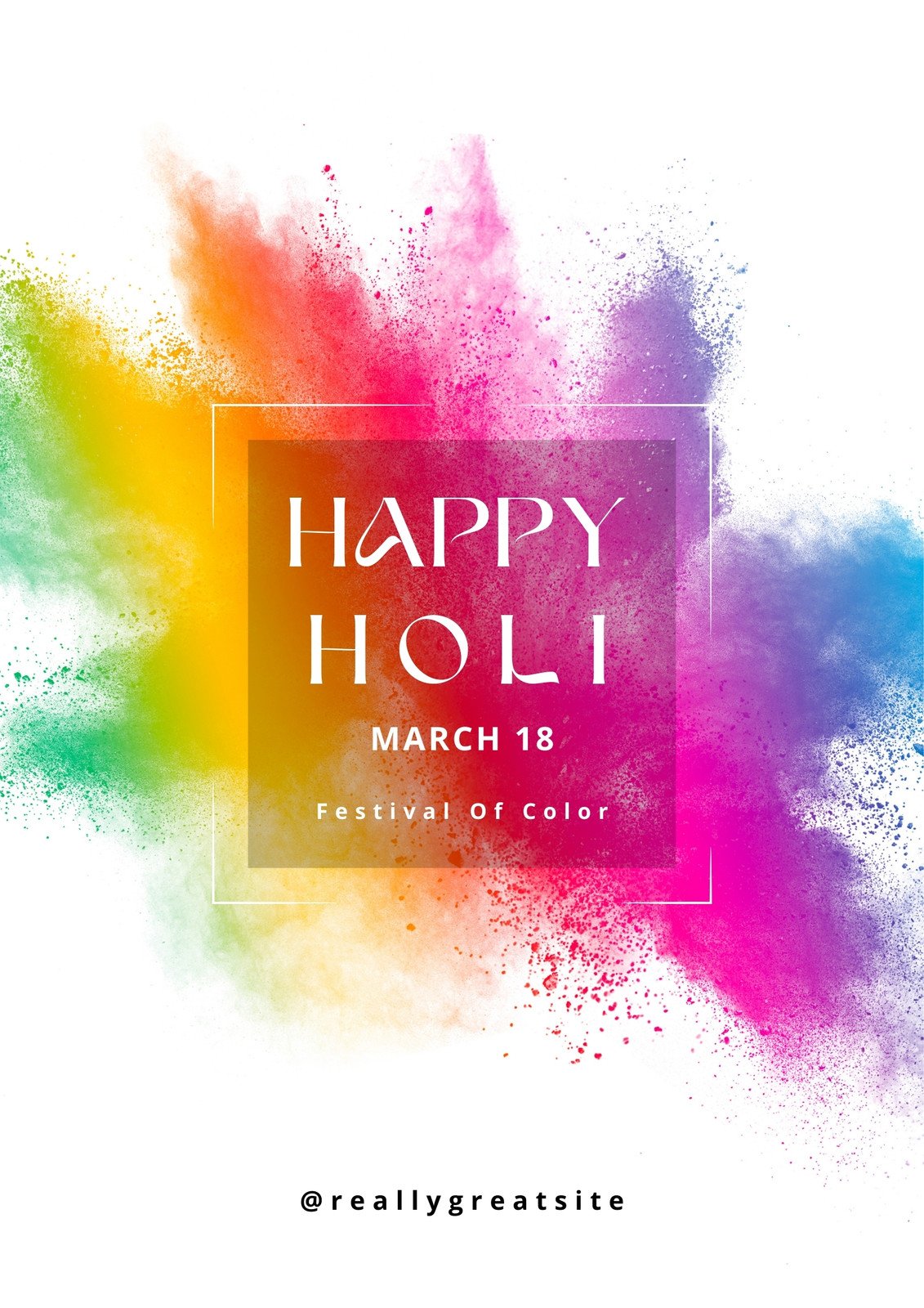 Colorful Happy Holi Simple Poster