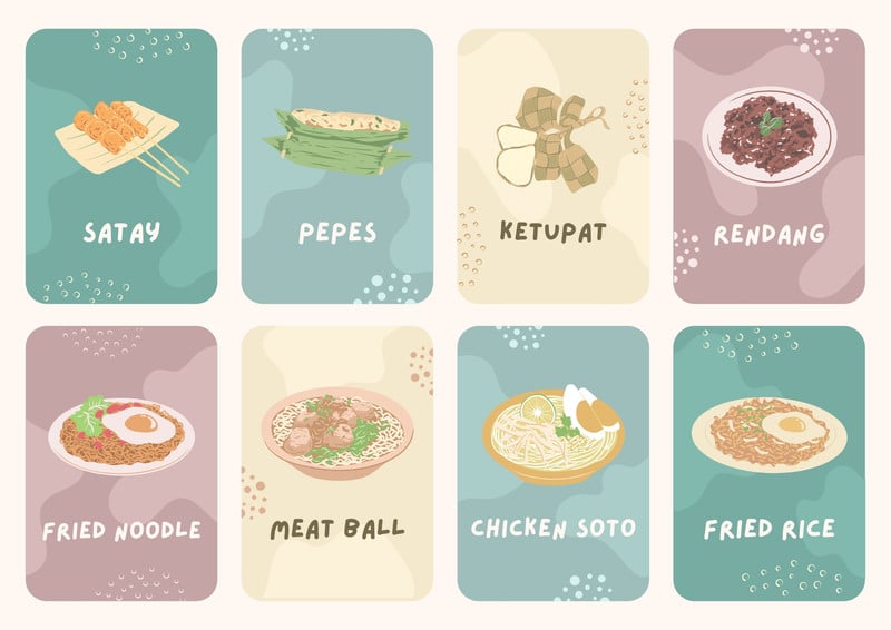 Free food flashcard templates to customize and print | Canva