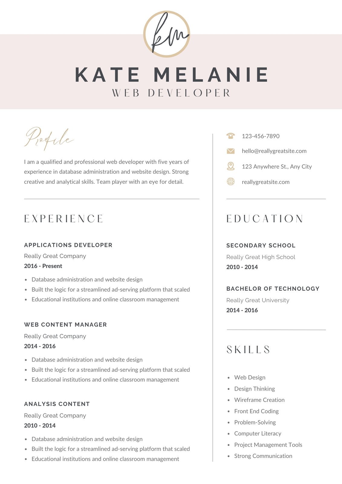 Minimalist Clean Signature CV Resume