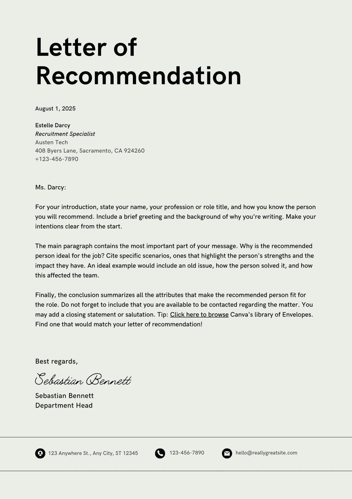 personal letter of recommendation generator