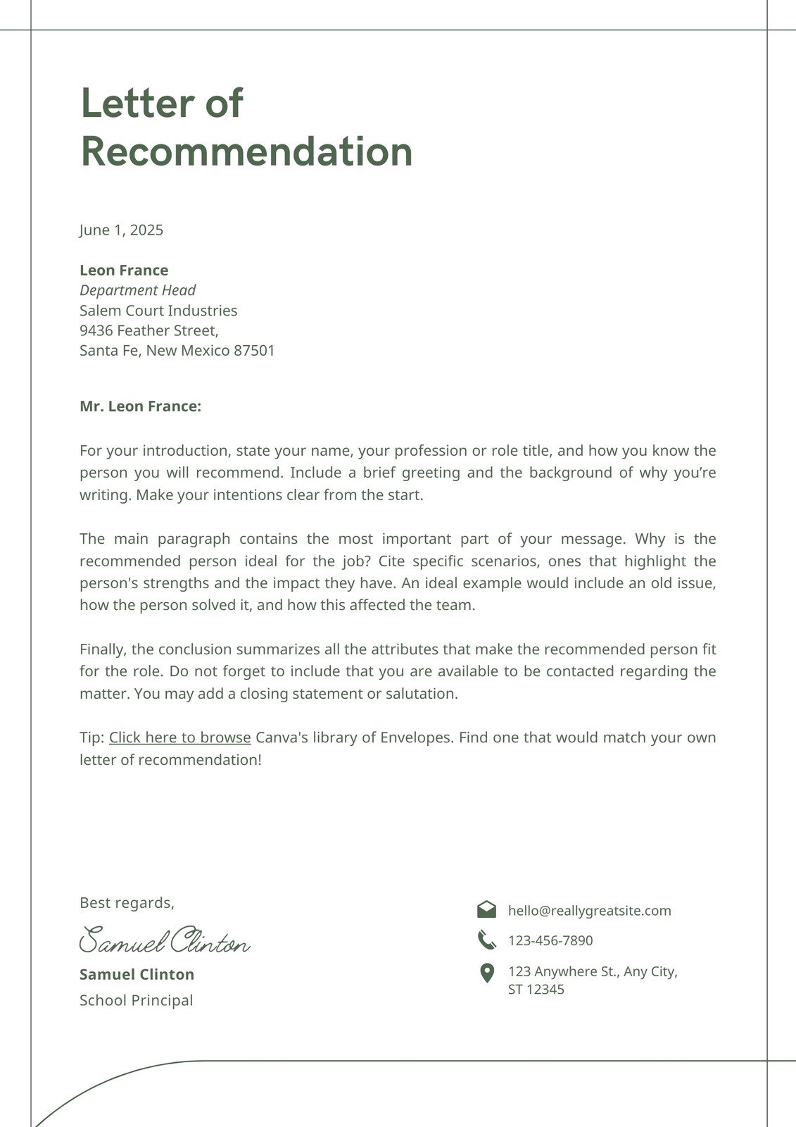 personal recommendation letter