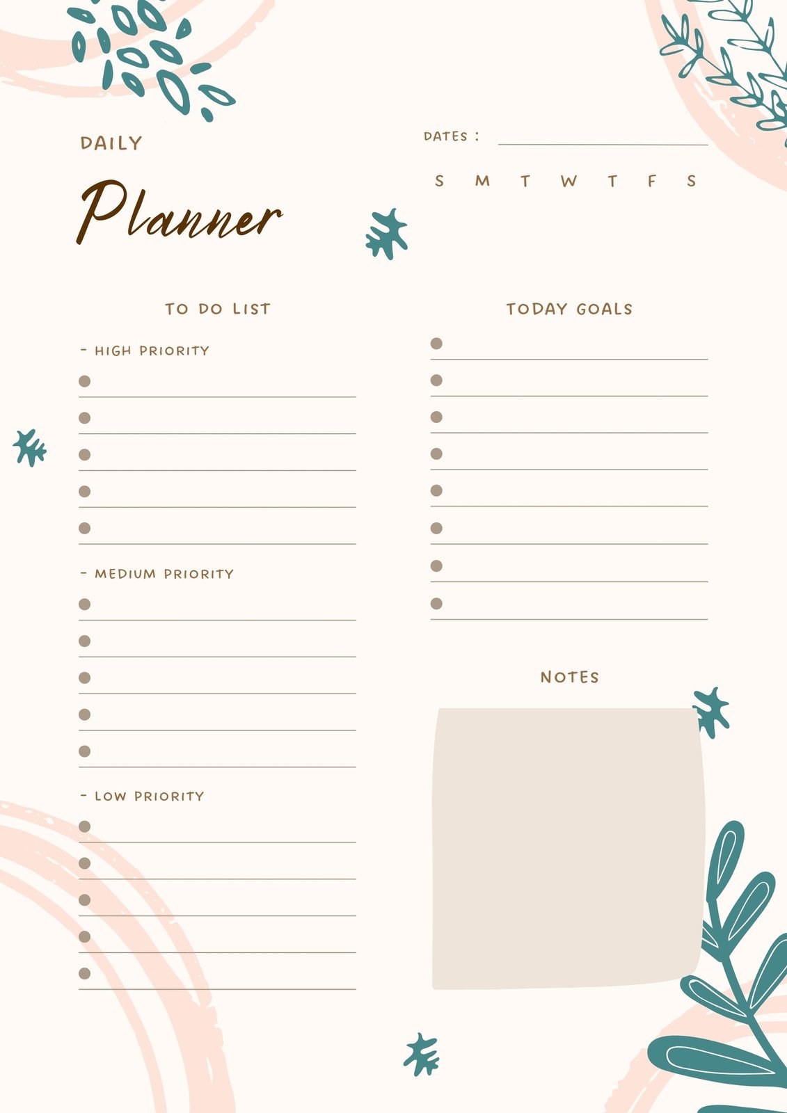 Page 8 - Free, printable planner templates to customize | Canva