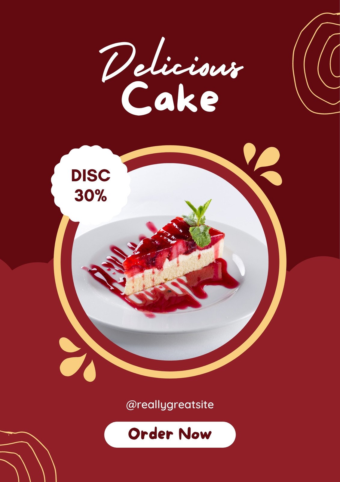 canva red sweet cake promo poster ImD0Xo5480I