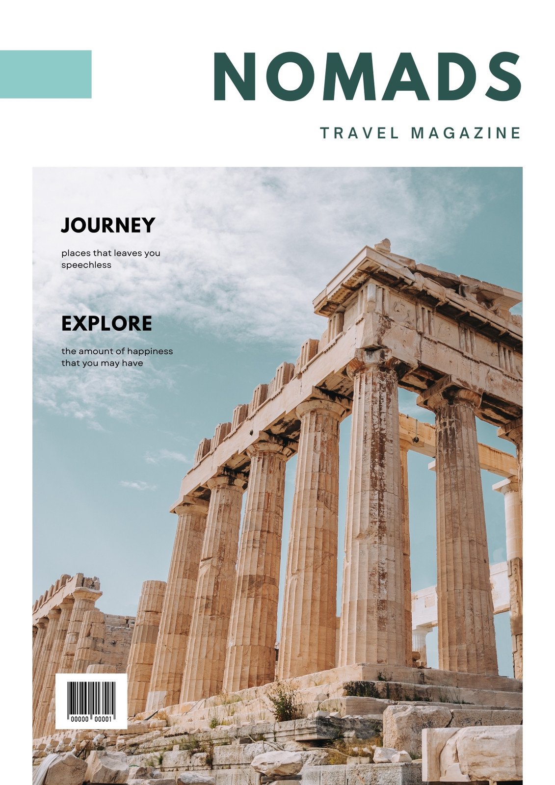 Free printable, customizable travel magazine cover templates