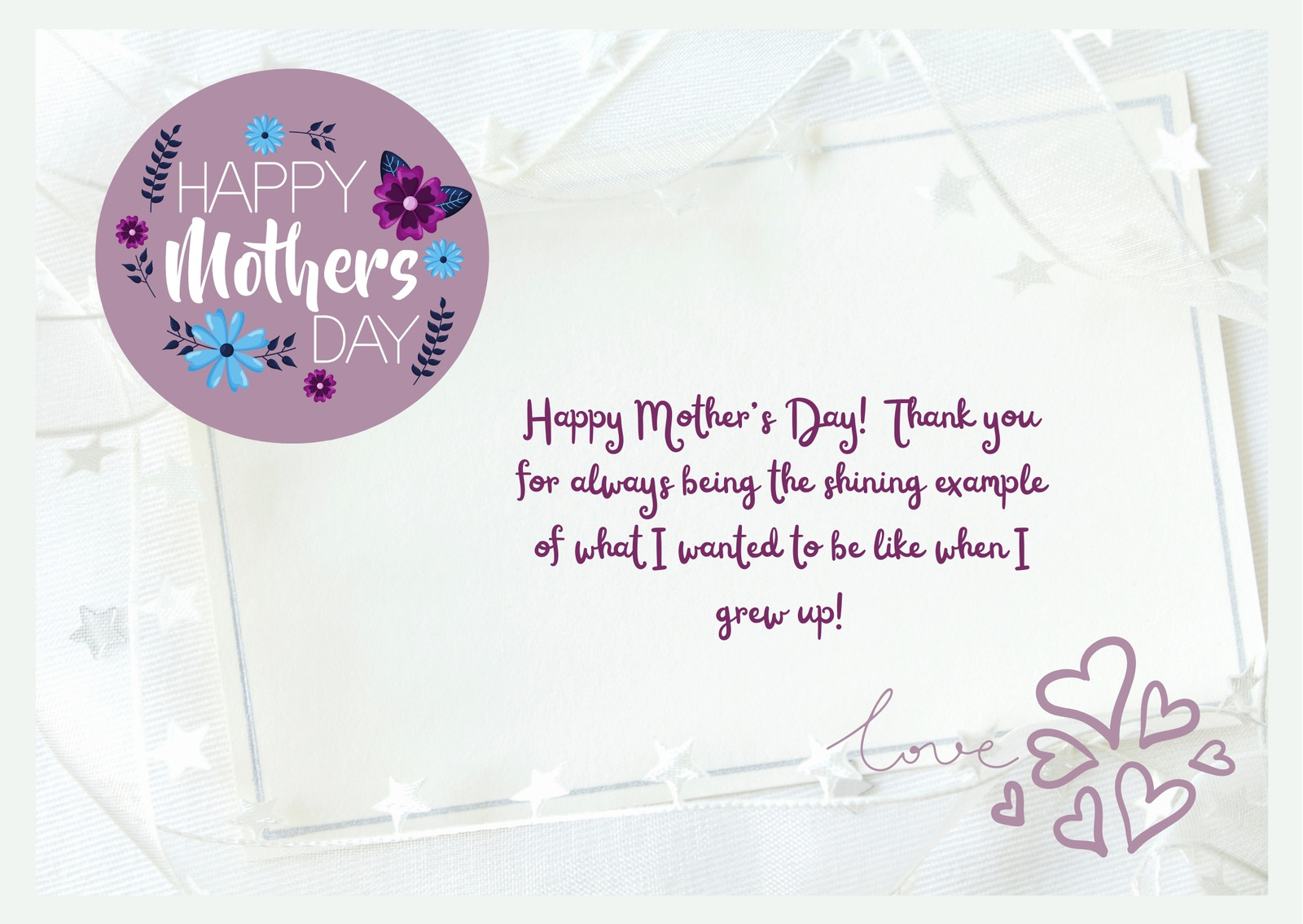 Free custom printable Mother's Day card templates