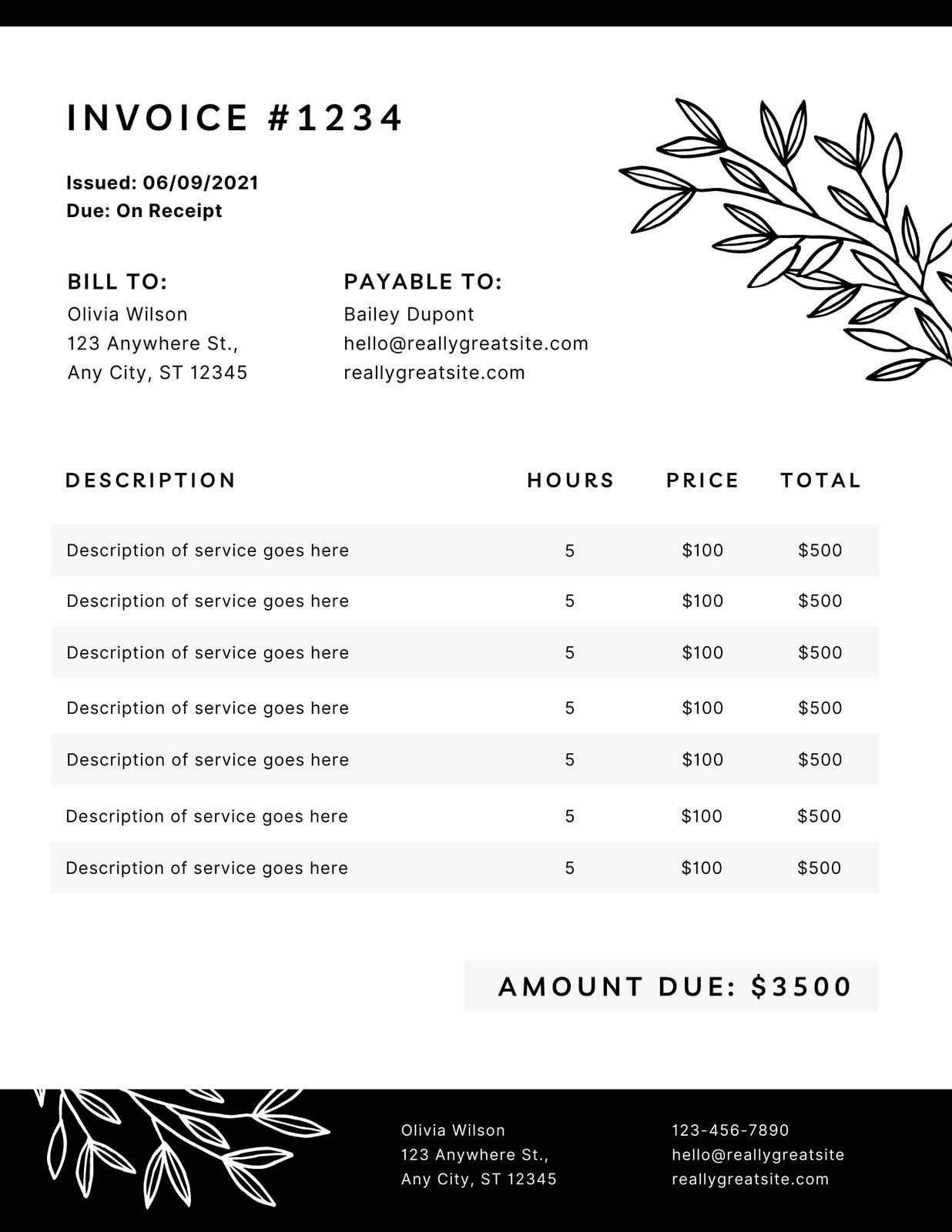 Free, printable, professional invoice templates to customize | Canva