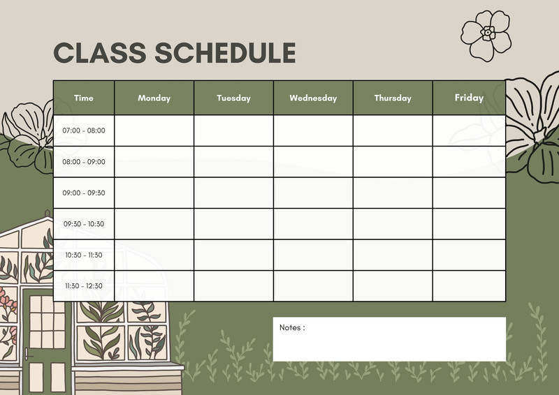 Free printable class schedule templates to customize Canva