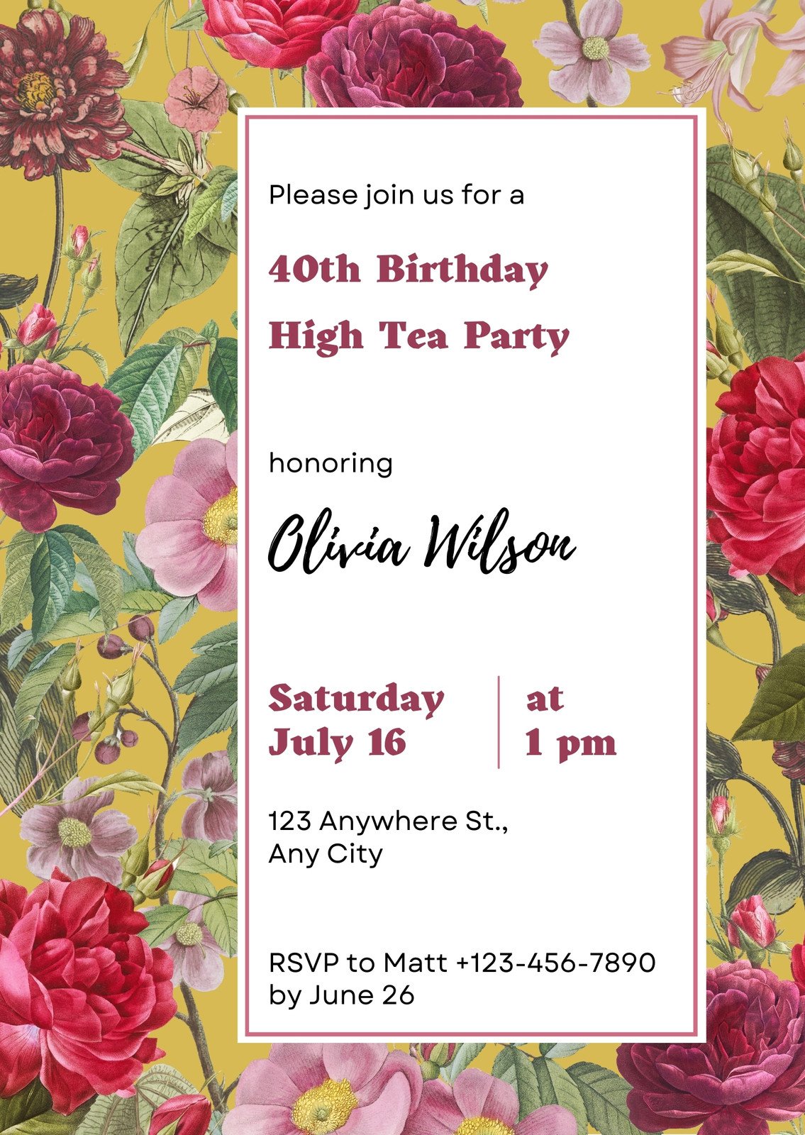 Free custom printable tea party invitation templates | Canva