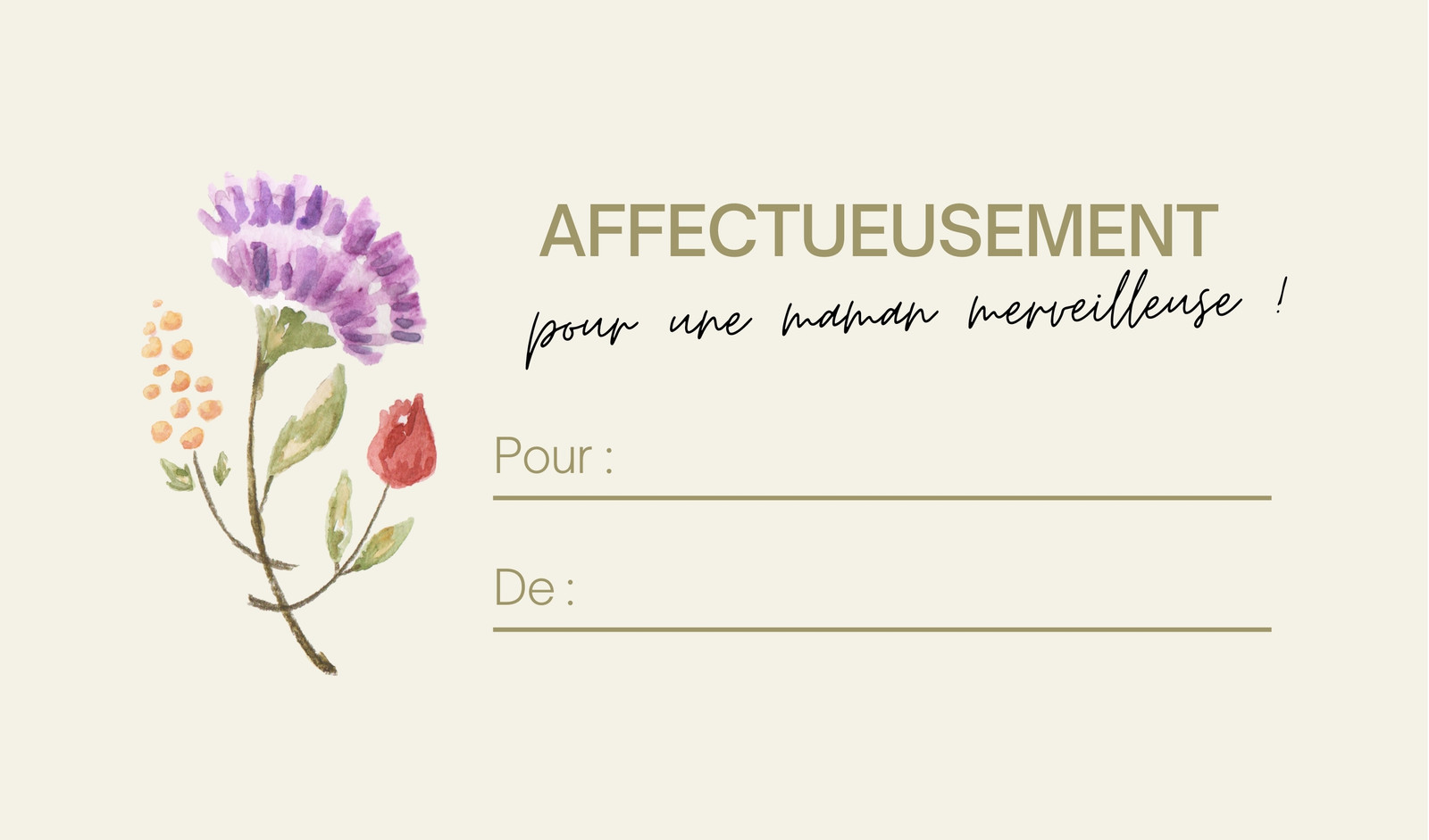 Carte postale future Maman formidable -collection floral - McreaPixel