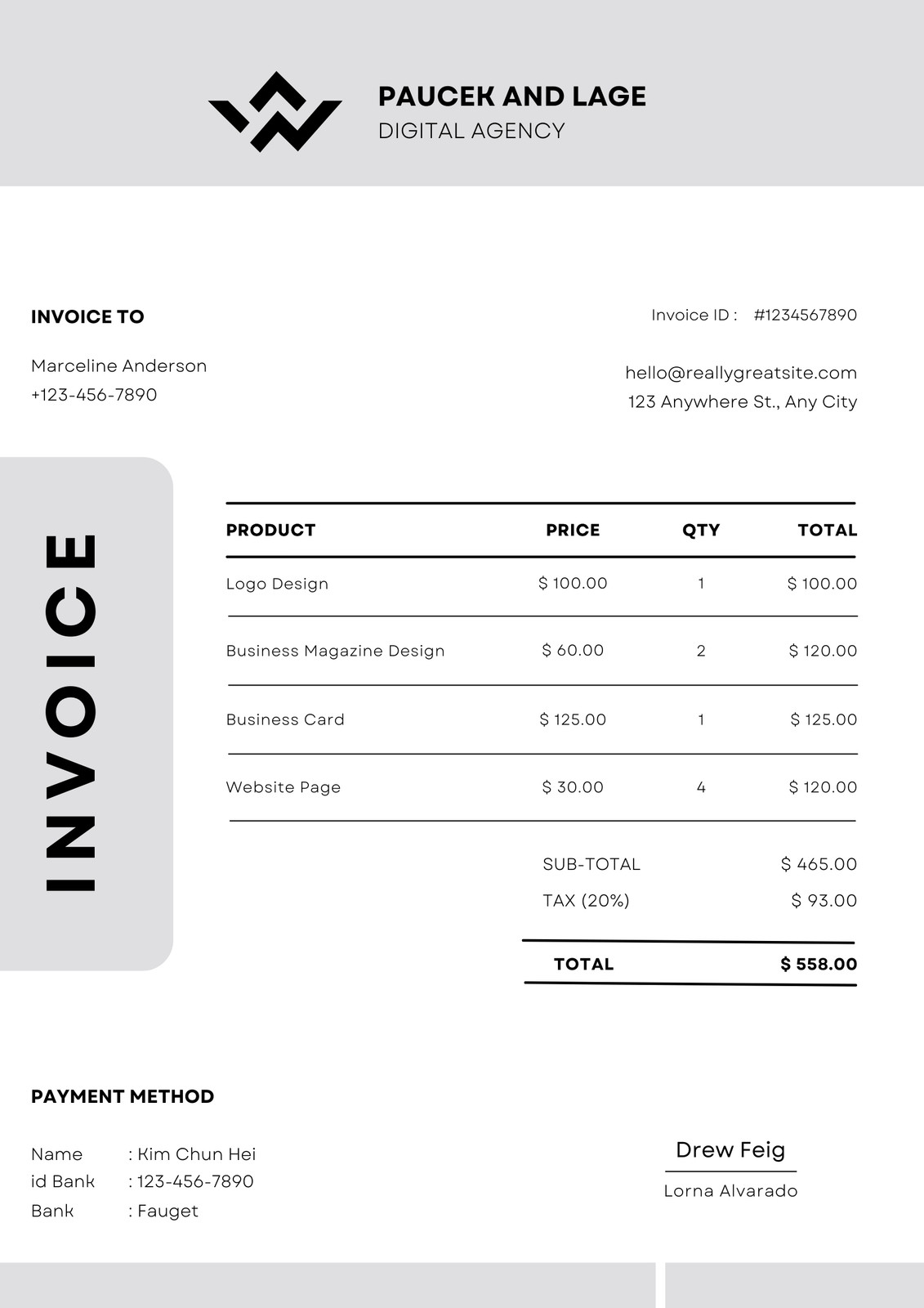 Page 5 - Free, printable, professional invoice templates to customize |  Canva