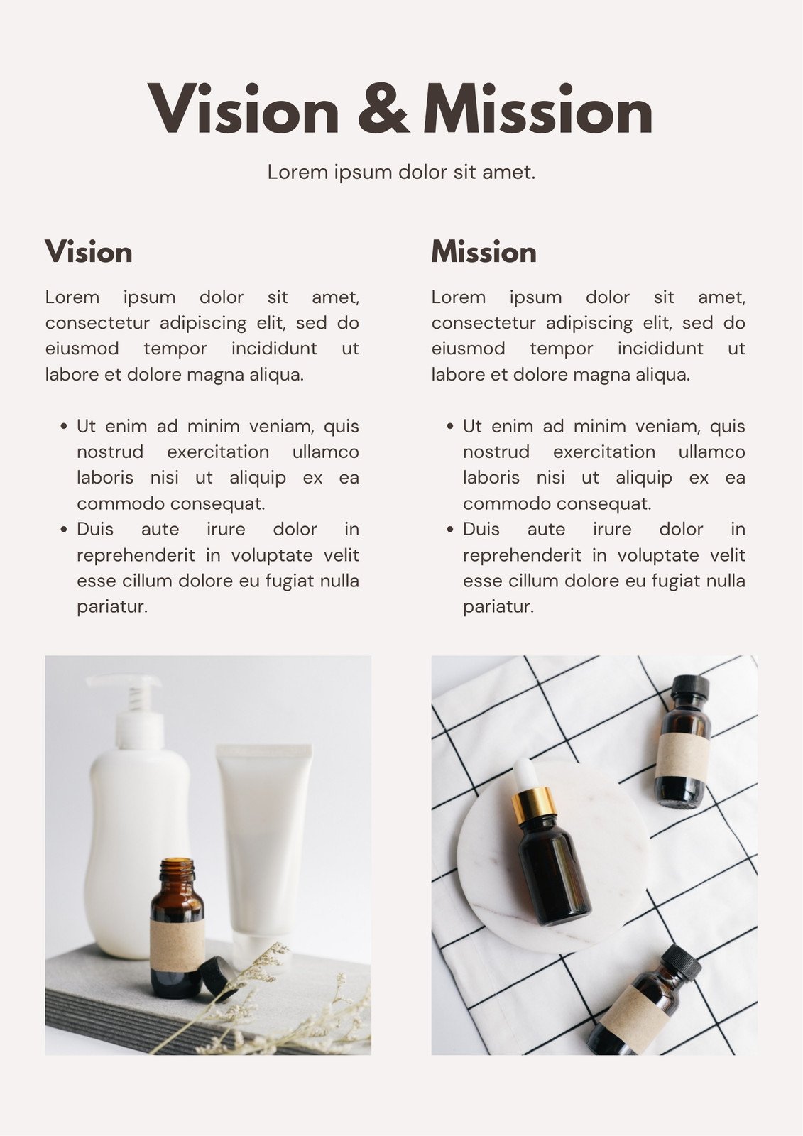 Cream Modern Vision & Mission Poster