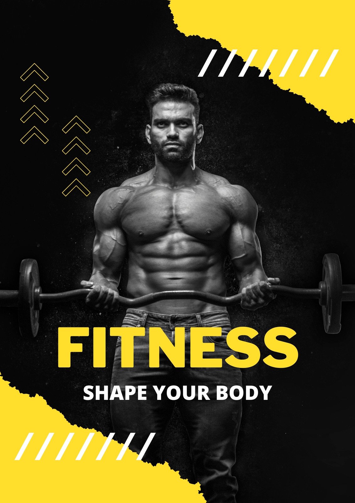 Black and Yellow fitness Gym (Flyer)