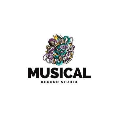 Music studio logo. | Beautiful logos design, Graphic design logo, Logo  design