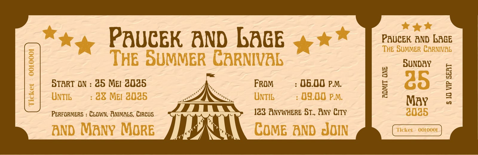 vintage carnival ticket template