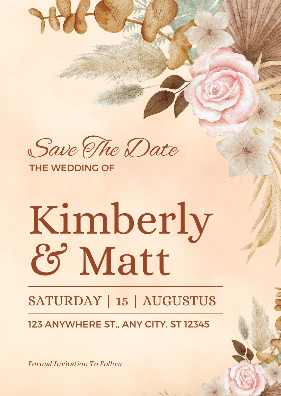 Rustic Wedding Save the Date Free Google Docs Template 