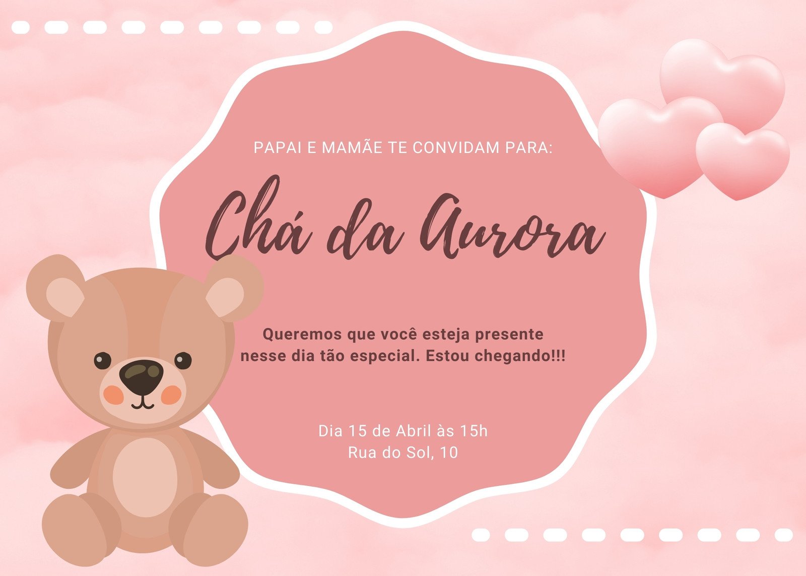 Convites de Ch de Beb s Personalizados Crie com o Canva